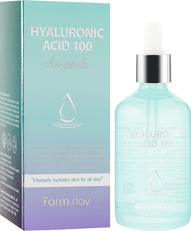 Feuchtigkeitsspendendes Gesichtsserum mit Hyaluronsäure - FarmStay Hyaluronic Acid 100 Ampoule — Bild N1
