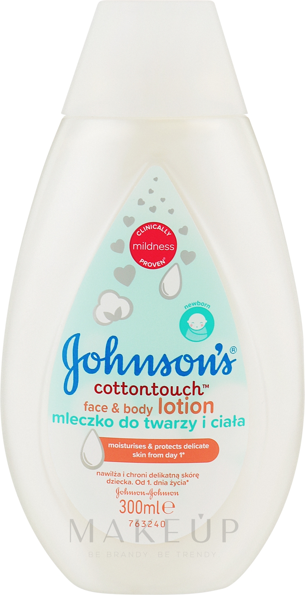 Milch für Gesicht und Körper mit Baumwolle - Johnson’s® Baby — Bild 300 ml