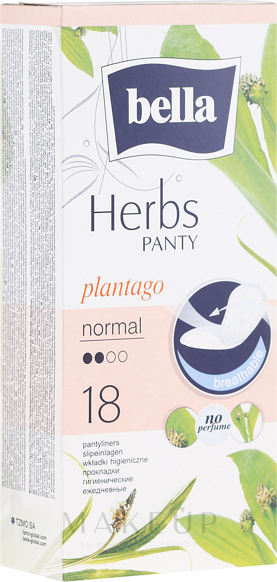 Slipeinlagen Panty Herbs Sensetive Plantago 18 St. - Bella — Bild 18 St.