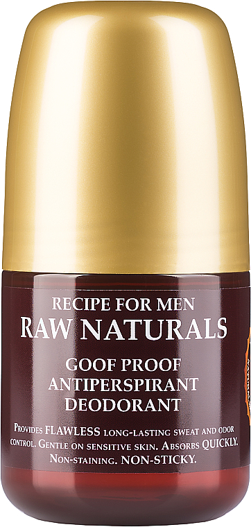 Deo Roll-on Antitranspirant - Recipe For Men RAW Naturals Goof Proof Antitranspirant Deodorant — Bild N1