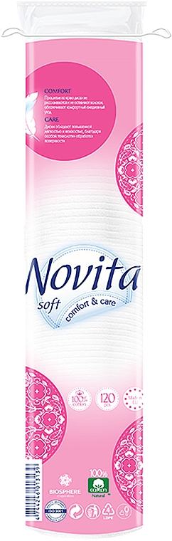 Kosmetische Wattepads 120 St. - Novita Soft Comfort & Care — Bild N1