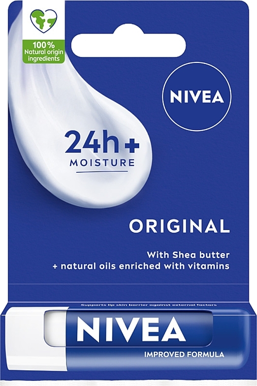Lippenbalsam mit Naturölen und Sheabutter - NIVEA Original Care 24H Lip Balm — Bild N1
