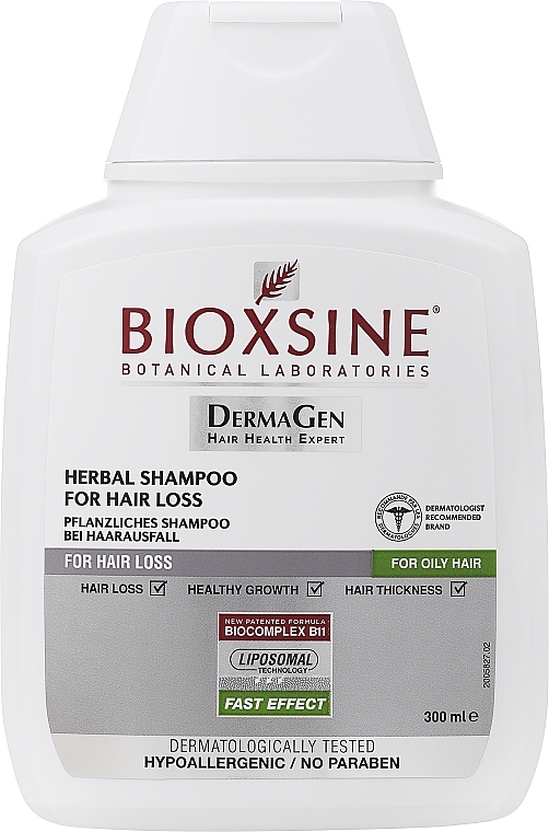 Pflanzliches Shampoo gegen Haarausfall für fettiges Haar - Biota Bioxsine Shampoo