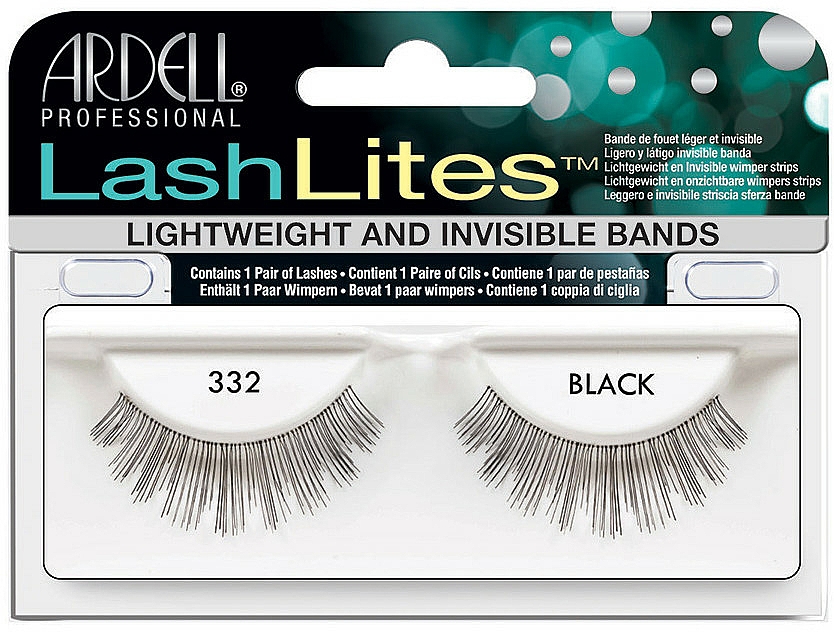 Künstliche Wimpern - Ardell LashLites Lightweight and Invisible Bands Black 332 — Bild N1