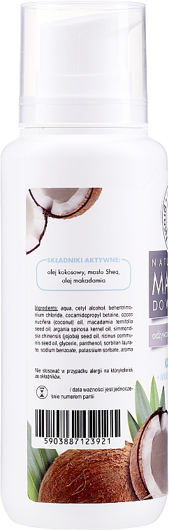 Pflegende und regenerierende Haarmaske mit Sheabutter, Kokosnuss- und Macadamiaöl - E-Fiore Shea Oil And Oils Coconut Hair Mask — Bild N2