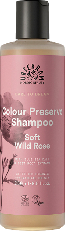 Pflegendes und farbschützendes Haarshampoo mit Meerkohl- und Rote Beete-Extrakt und Wildrosenduft - Urtekram Soft Wild Rose Shampoo — Bild N1