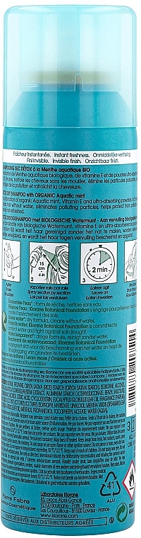 Detox-Trockenshampoo mit Wasserminze - Klorane Aquatic Mint Detox Dry Shampoo — Bild N2