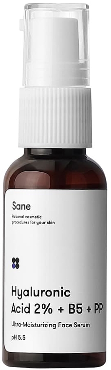 Gesichtsserum mit Hyaluronsäure und Vitamin B5 PP - Sane Hyaluronic Acid 2% + B5 + PP — Bild N1