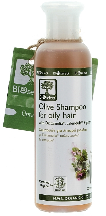 Shampoo mit Dicamelis und roten Weintrauben - BIOselect Olive Shampoo For Oily Hair