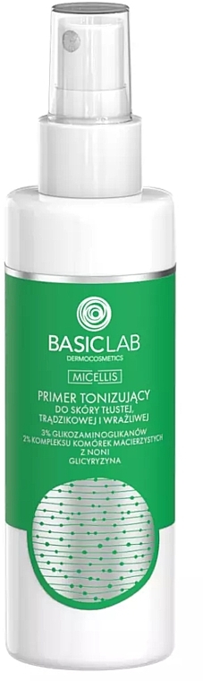 Tonisierender Primer für fettige Haut, Akne und empfindliche Haut - BasicLab Dermocosmetics Micellis — Bild N1