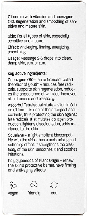 Energetisierendes und glättendes Ölserum für das Gesicht mit Coenzym Q10, Vitamin C und E - Iossi Q10-Shot Youth Booster Oil Serum — Bild N4