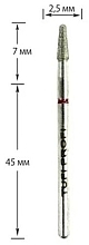 Diamant-Nagelfräser Kegel halbkugelförmiges Ende 197 025R 2,5 mm rot - Tufi Profi Premium — Bild N2