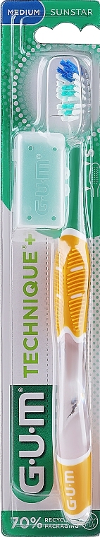 Zahnbürste Technique+ mittel gelb 2 - G.U.M Medium Compact Toothbrush — Bild N1