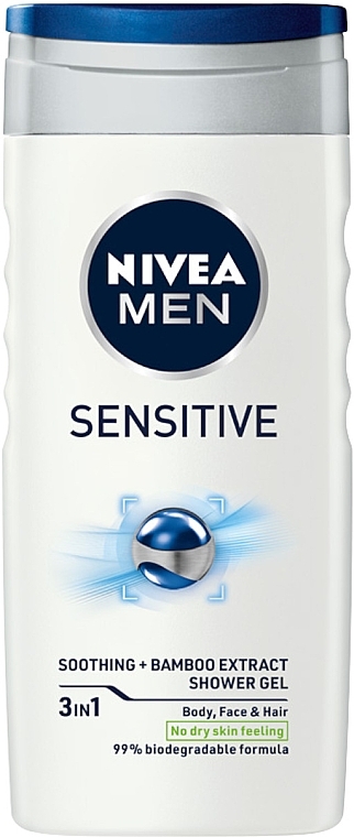 NIVEA MEN Sensitive Premium (Duschgel 250ml + Deo Roll-on 50ml + After Shave Balsam 100ml + Rasierschaum 200ml) - Körperpflegeset — Bild N4