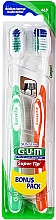 Zahnbürste mittel rot und grün - G.U.M Super Tip Medium Duo Pack Toothbrush — Bild N1