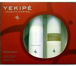 Düfte, Parfümerie und Kosmetik Joaquin Cortes Yekipe Woman - Duftset (Eau de Toilette 100ml + Deodorant 150ml + Kosmetiktasche)