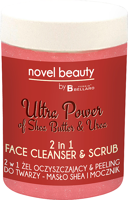 2in1 Peeling-Gesichtsgel mit Sheabutter und Harnstoff - Fergio Bellaro Novel Beauty Ultra Power Face Cleancer & Scrub — Bild N1