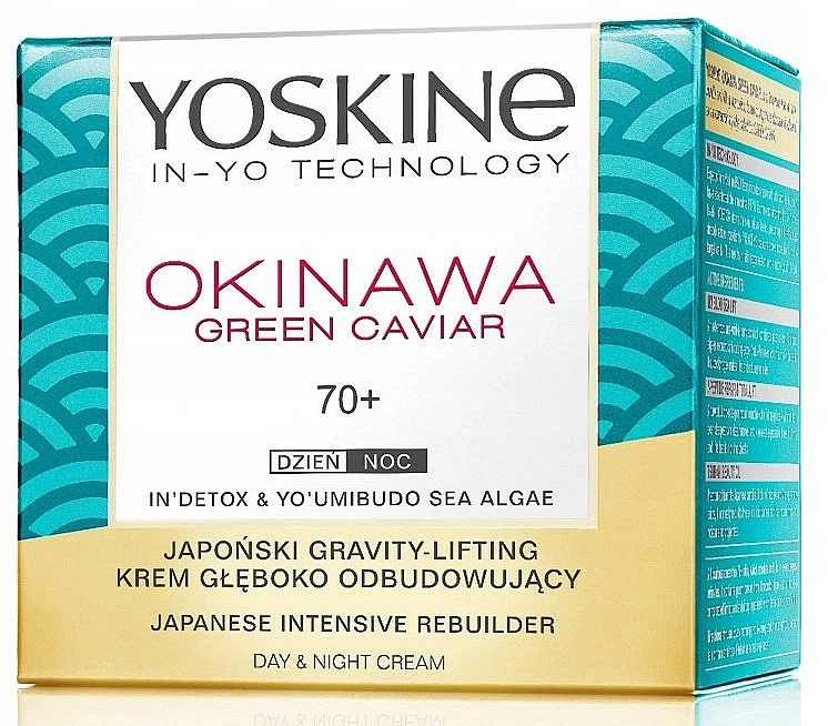 Aufbauende Anti-Falten Liftingcreme für das Gesicht mit grünem Kaviar - Yoskine Okinawa Green Caviar 70+