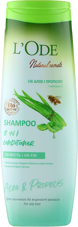 Shampoo-Conditioner für fettiges Haar - L'Ode Natural Secrets Shampoo 2 In 1 Conditioner Aloe & Propolis — Bild N1