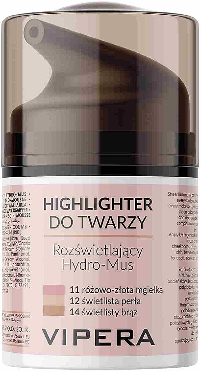 Feuchtigkeitsspendende Highlighter-Mousse für das Gesicht - Vipera Illuminating Hydro-Mousse Highlighter