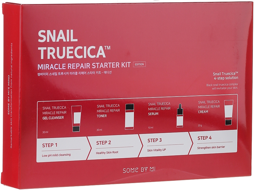 Gesichtspflegeset - Some By Mi Snail Truecica Miracle Repair Starter Kit (Gesichtsgel 30ml + Gesichtstonikum 30ml + Gesichtsserum 10ml + Gesichtscreme 20ml) — Bild N2