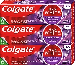Düfte, Parfümerie und Kosmetik Set - Colgate Max White Purple Reveal Toothpaste Set (toothpaste/3x75ml)