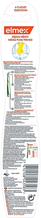 Kinderzahnbürste 6-12 Jahre weich grün-gelb - Elmex Junior Toothbrush — Bild N4