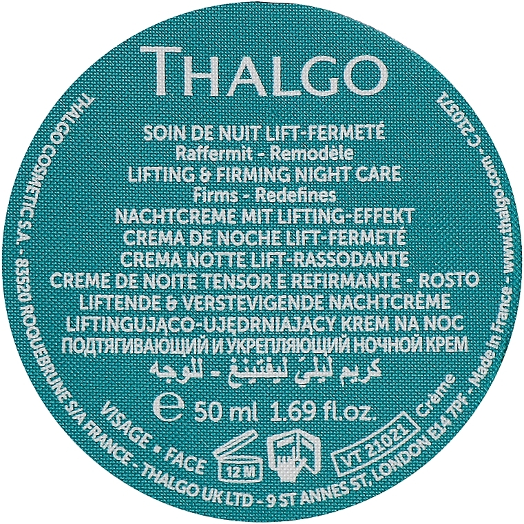 Nachtcreme mit Lifting-Effekt -  Thalgo Silicium Lift Intensive Lifting & Firming Night Care (Refill)  — Bild N1