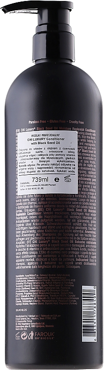 Feuchtigkeitsspendende Haarspülung mit Schwarzkümmelöl - CHI Luxury Black Seed Oil Moisture Replenish Conditioner — Bild N2