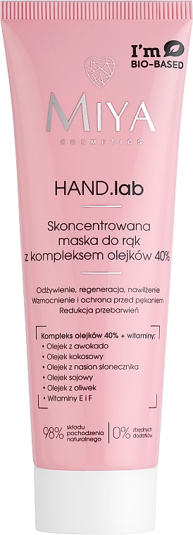 Konzentrierte Maske für Hände und Nägel mit Ölkomplex 40% - Miya Cosmetics Hand Lab Concentrated Mask For Hands & Nails With A Complex Of Oils 40% — Bild N1