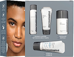 Düfte, Parfümerie und Kosmetik Gesichtspflegeset - Dermalogica Discover Healthy Skin (Gesichtsreinigungsöl 30ml + Reinigungsgel 15ml + Peeling 13g + Gesichtscreme 15ml)