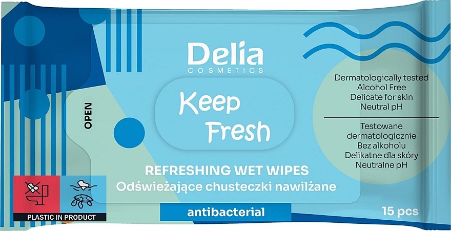 Feuchttücher 15 St. - Delia Keep Fresh Refreshing Wet Wipes — Bild N1