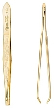 Gebogene Pinzette vergoldet 9 cm - Nippes Solingen Tweezer 9SG  — Bild N1