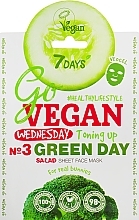 GESCHENK! Gesichtsmaske - 7 Days Go Vegan Wednesday Green Day  — Bild N1