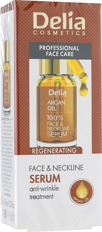 Intensiv verjüngendes Anti-Falten Gesichts- und Halsserum mit Arganöl - Delia Face Care Argan Oil Face Neckline Intensive Serum