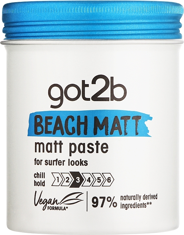 Modellierende Haarpaste für Männer mit Matt-Effekt Mittlerer Halt - Schwarzkopf Got2b Beach Boy Past — Bild N1