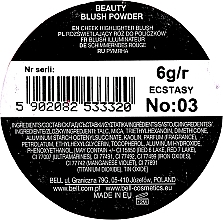 Puderrouge mit leichtem Schimmer - Bell Beauty Blush Powder — Bild N3