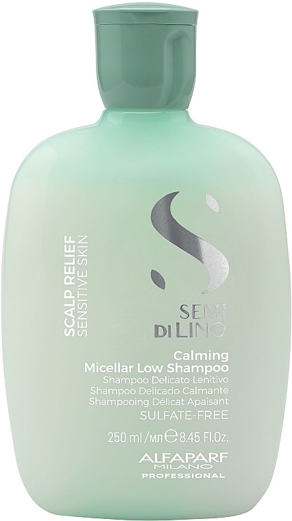Beruhigendes MIzellen-Shampoo mit Leinsamenextrakt für empfindliche Kopfhaut - Alfaparf Semi Di Lino Scalp Relief Calming Micellar Low Shampoo — Bild N1