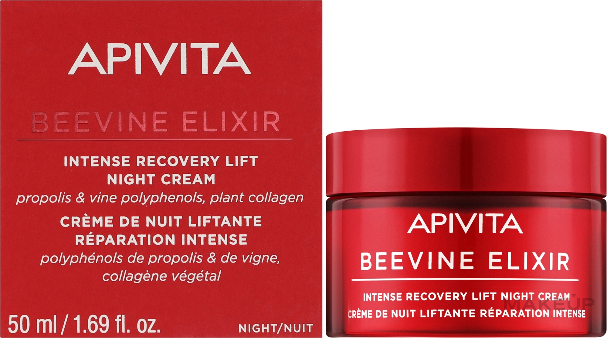 Straffende Nachtcreme mit regenerierender Wirkung - Apivita Beevine Elixir Intense Recovery Lift Night Cream — Bild 50 ml