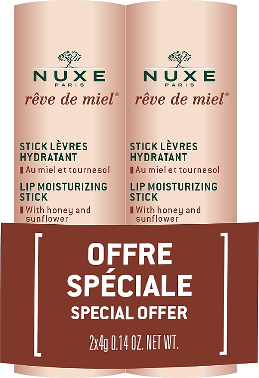 Lippenbalsame mit Honig und Sonnenblume 2 St. - Nuxe Reve de Miel Lip Moisturizing Stick Set