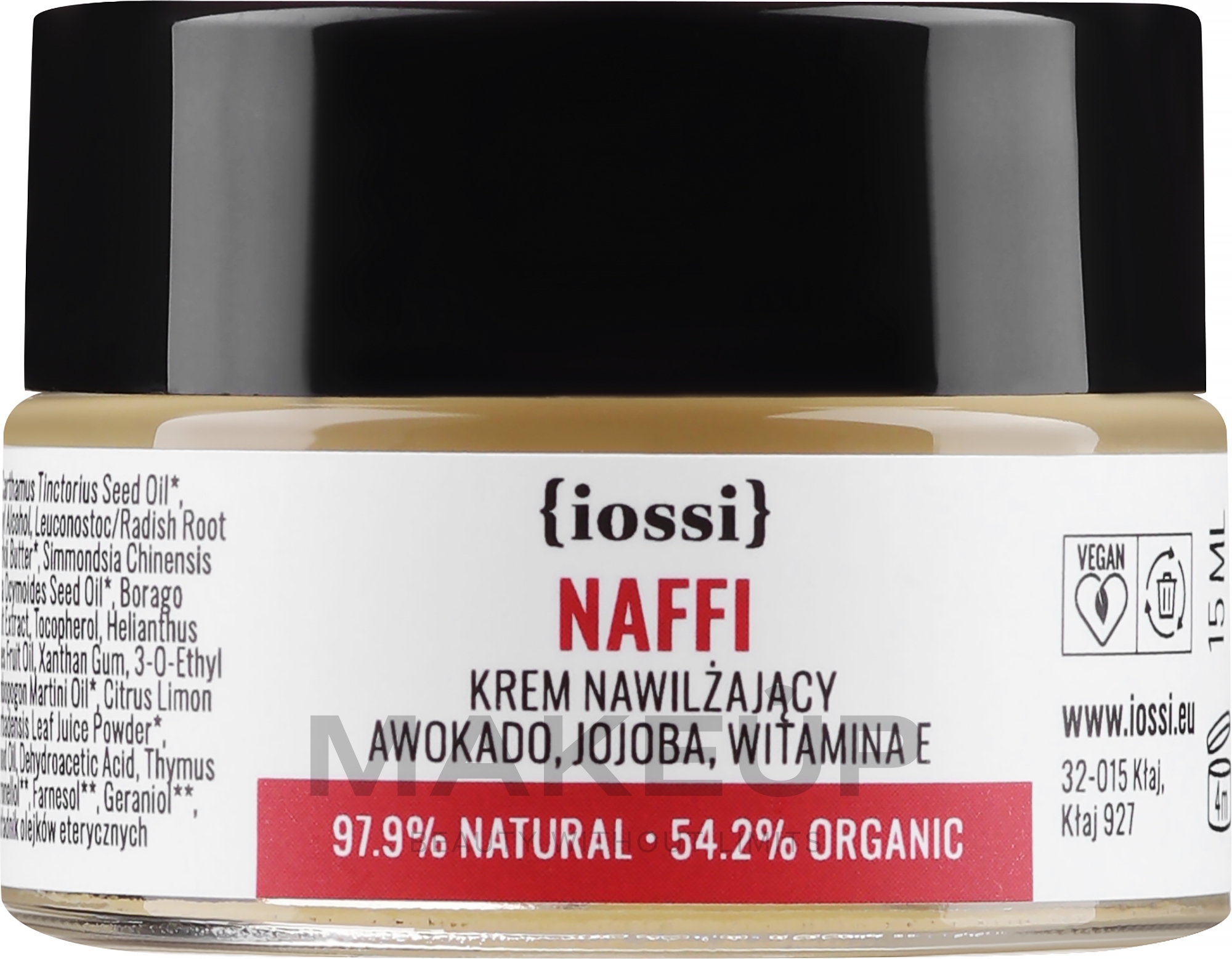 Feuchtigkeitsspendende Gesichtscreme mit Avocado- und Jojobaöl - Iossi NAFFI Cream (Mini) — Bild 15 ml