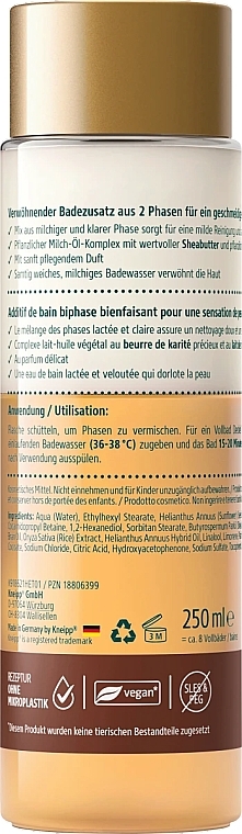 Zweiphasiges Badeöl - Kneipp Shea Butter & Rice Milk Two-phase Bath Oil — Bild N2