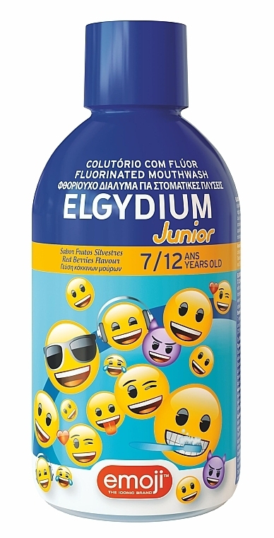 Mundwasser mit Erdbeere und Himbeere - Elgydium Emoji Junior — Bild N1