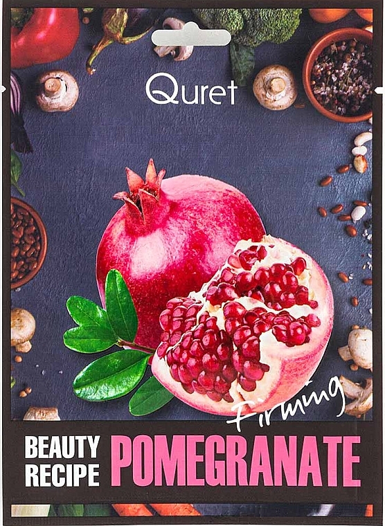 Tuchmaske für das Gesicht mit Granatapfelextrakt - Quret Beauty Recipe Mask Pomegranate Firming — Bild N1
