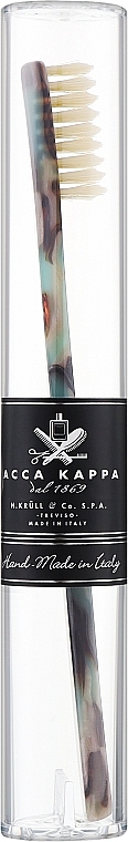 Zahnbürste - Acca Kappa Soft Pure White Bristle Toothbrush Havana & Green — Bild N1