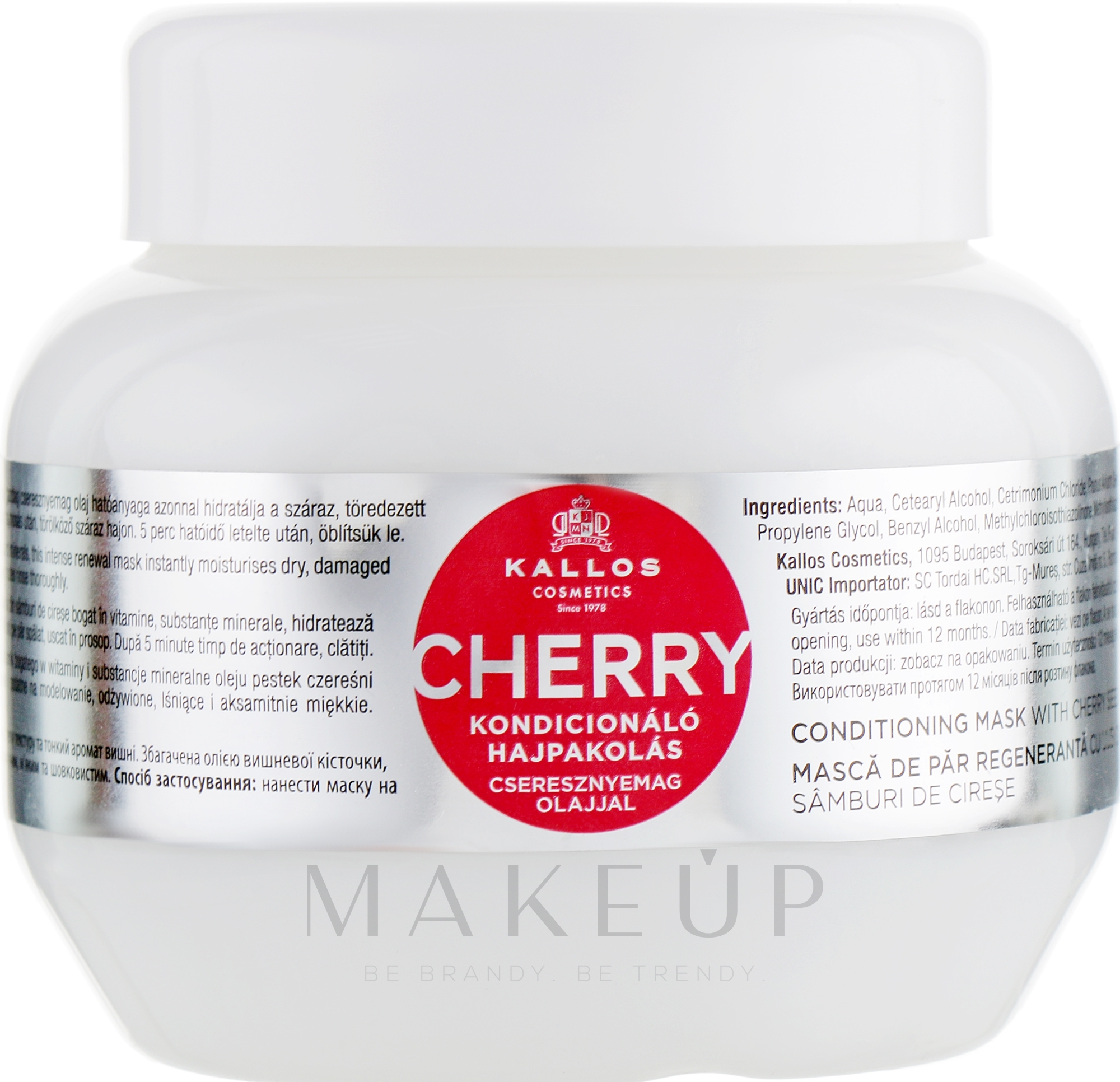 Pflegemaske für trockenes und splissiges Haar mit Kirschkernöl - Kallos Cosmetics KJMN Conditioning Mask With Cherry Seed Oil — Bild 275 ml