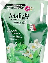 Düfte, Parfümerie und Kosmetik Flüssigseife mit grünem Tee und Minze - Malizia (Doypack) 