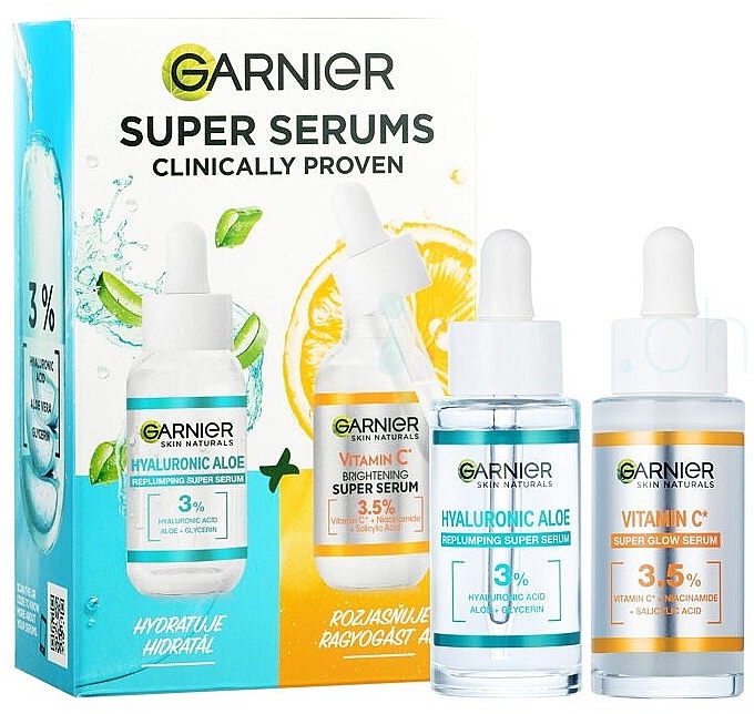 Set - Garnier Skin Naturals Super Serums Clinically Proven (Serum 2x30ml)  — Bild N2