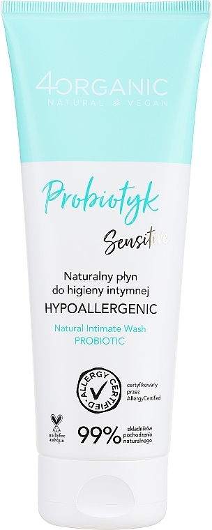 Intimwaschgel mit Aktivkohle - 4Organic Probiotic Sensitive Natural Intimate Wash — Bild N1