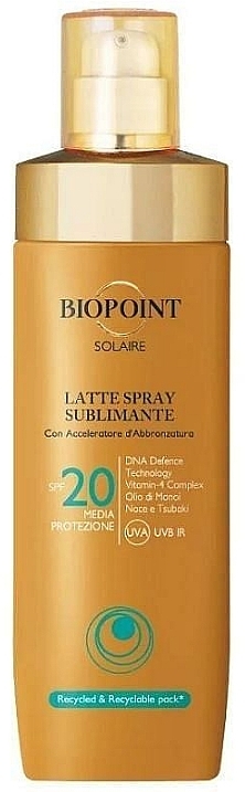 Milch-Spray für den Körper SPF20 - Biopoint Solaire Latte Spray Sublimante SPF 20 — Bild N1